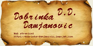 Dobrinka Damjanović vizit kartica